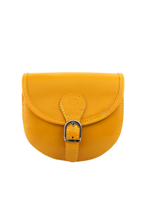 Women's crossbody handbag made of genuine leather small but practical flap with briefcase lock fastening with a patent
