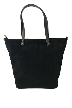 Italian medium-sized leather handbag one color design suede effect zip fastening inside zip pocket inside cotton lining ear