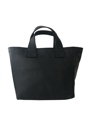 Women's smaller shopper handbag made of genuine leather universal design holds shape well flat bottom cotton lining zip