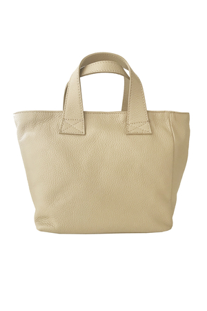 Women's smaller shopper handbag made of genuine leather universal design holds shape well flat bottom cotton lining zip