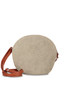 Leather round handbag flower motif