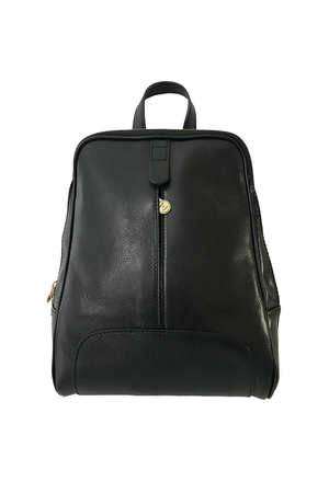 Unisex leather backpack for the city it closes with a zipper lined inside 3 pockets, 1 with zipper zip pocket on the back