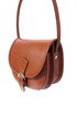 Small semicircular handbag with buckle