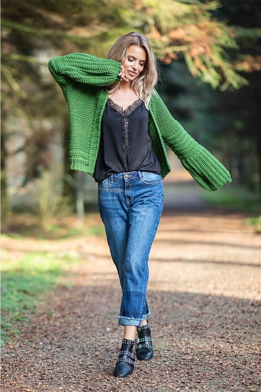 Women's wool knitted cardigan