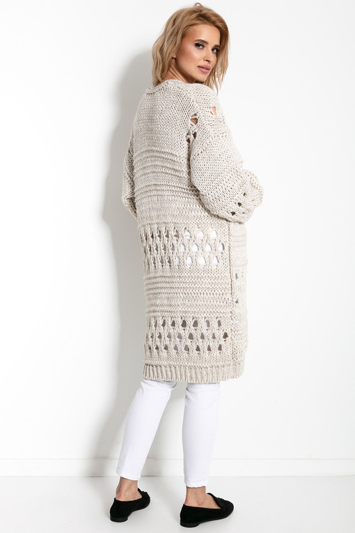 Women's elegant midi cardigan made of wool