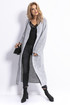 Long wool cardigan with pockets