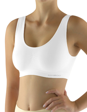 Sports bamboo bra from a luxury ecological collection from the Czech manufacturer Milpex. one color design on wide hangers