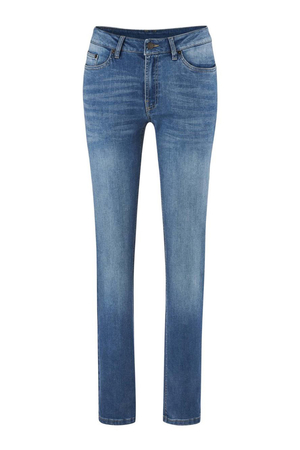 Women's organic cotton light jeans from the German brand Living Crafts classic straight cut higher waist five pockets belt