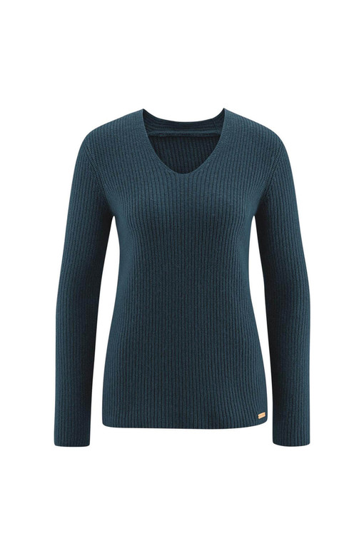 Women's organic cotton sweater with wool