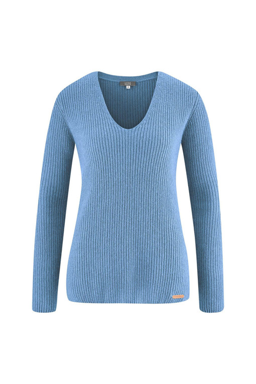 Women's organic cotton sweater with wool