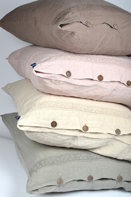 Linen lace pillowcase