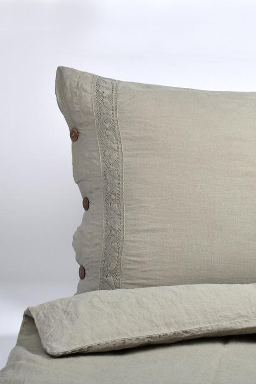 Linen lace pillowcase