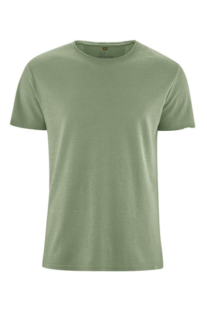 Men's ECO T-shirt with short sleeves: round neckline short sleeve natural materials everyday wear rolled neckline rolled up