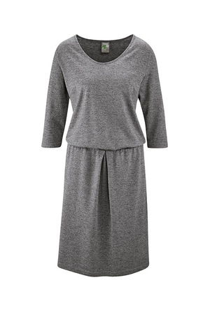 Women's ECO dress with 3/4 sleeves: natural materials organic cotton and hemp simple cut monochrome embossing at the waist /