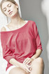Women's sweater with a boat neckline