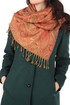 Multicolor maxi scarf pattern fringes