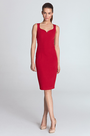 Sexy sheath dress slim fit sweetheart neckline accentuates curves princess seams back zipper closure small slit at the back