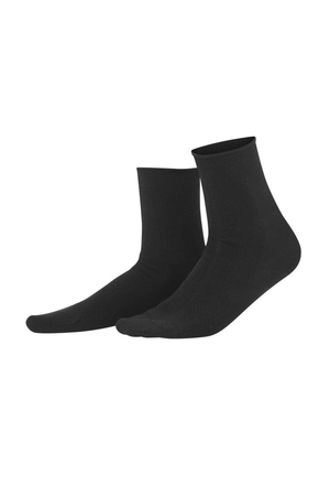 Black women's ECO socks: universal color classic cut of 80% organic wool organic cotton and added elastane they do not slip