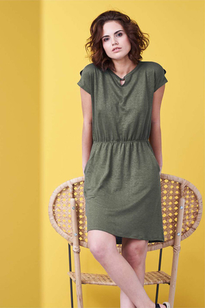 Summer women's dress for lovers of natural materials from the collection of the German brand LIVING CRAFTS soft linen
