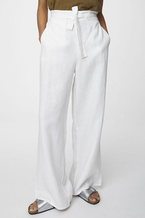 Hemp white trousers for summer for fans of natural materials and sustainable fashion comfortable and cool in the heat high