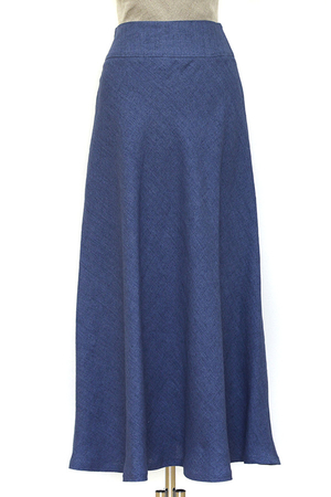 Beautiful summer maxi skirt made of 100% linen in solid colour well combinable long length slightly A-line cut clean tight