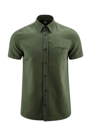 Men's natural linen shirt from the sustainable collection of the German brand Living Crafts made of organic linen and organic