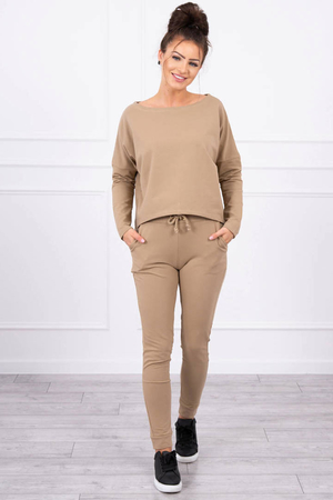Comfortable women's tracksuit in a minimalist design. one color design sweatshirt and pants free cut sweatshirts boat