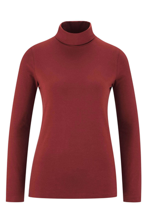 Women's organic cotton turtleneck from German brand Living Crafts with collar long sleeves solid colour natural materials