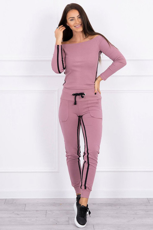 Cotton tracksuit with stripes
