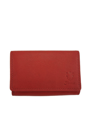 Smaller leather women's wallet matt leather two compartments one compartment with zipper, the other with snap slots for cards