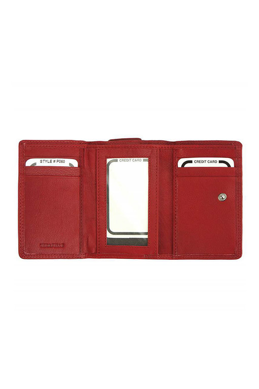Leather wallet with embossed logo