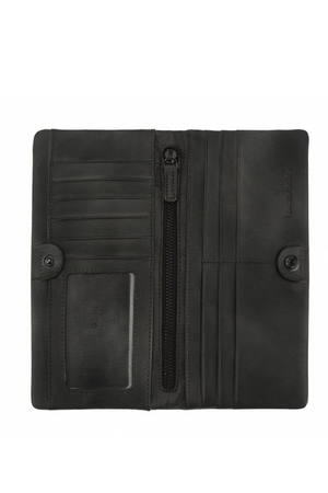 Women's original wallet in rustic look made of matt leather can be worn as a purse snap closure slots for cards / business