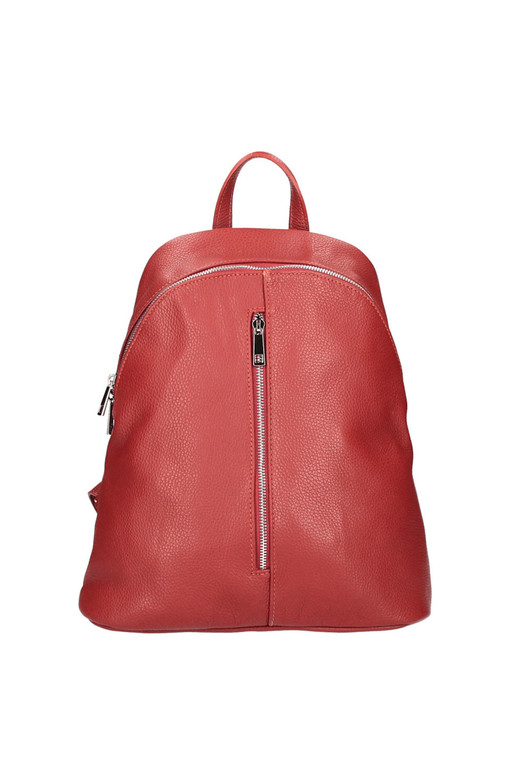 Women's leather backpack with zipper