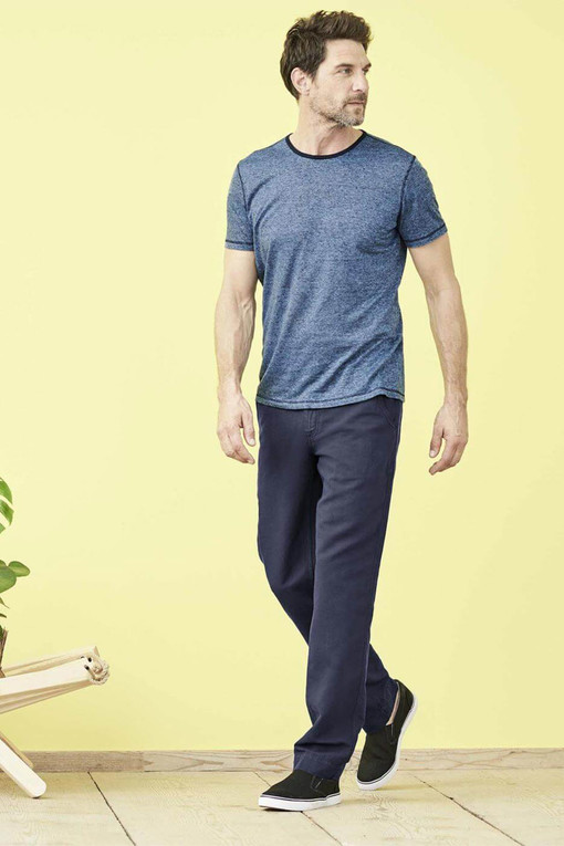 Men's linen breathable trousers with bio-cotton