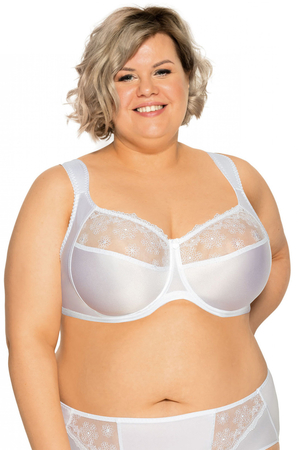 Unreinforced bra with soft cups for ladies with larger breasts. popular classic bra now also in maxi sizes up to size K the