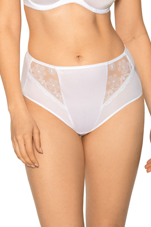 Classic women's panties with a higher waist. on the front decorated with floral embroidery back of smooth, comfortable fabric
