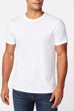 Men's monochrome organic cotton t-shirt. made of elastic bio-cotton knit short sleeve round neckline one-color t-shirt in