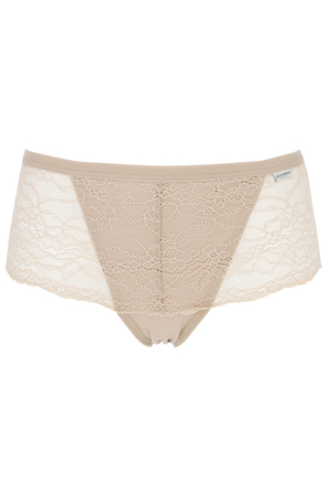 Women's lace panties made of organic cotton. made of elastic bio-cotton knit the back is opaque front part of a combination