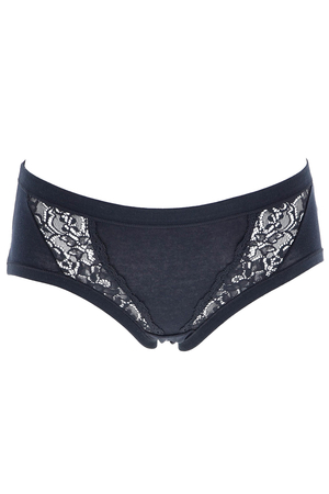 Package of 2 pieces of women's cotton lace panties. made of elastic cotton knit back smooth front part smooth decorated with