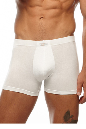 One-color men's cotton boxers in a package of 2 pcs. made of elastic cotton knit wide elastic waist back without seams