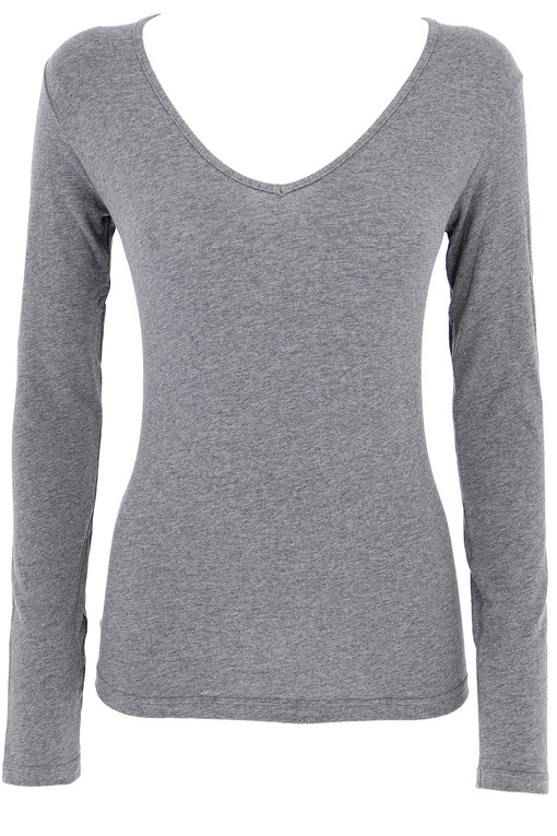 One-color cotton T-shirt with long sleeves BASIC