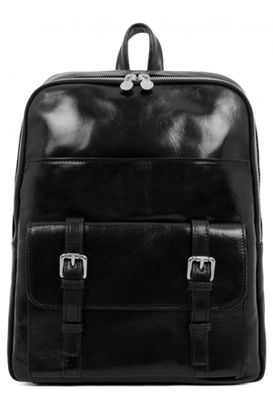Large leather backpack from the luxury Premium line. Quality Italian backpack suitable for women and men who are looking for