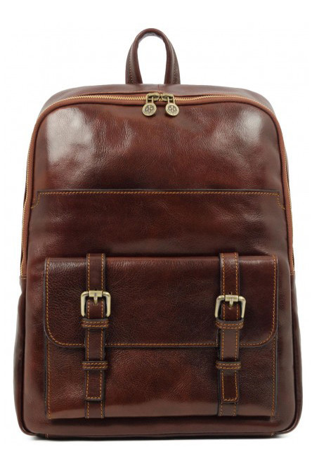Large leather unisex backpack Premium