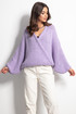 Women's loose fitting v-neck sweater with wool
