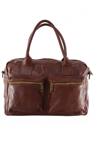 Spacious women's leather handbag for hand and shoulder. Also suitable as a small travel bag. handbag made of quality Italian