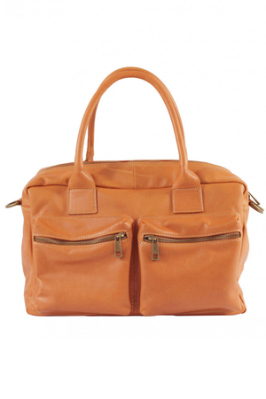 Spacious women's leather handbag for hand and shoulder. Also suitable as a small travel bag. handbag made of quality Italian