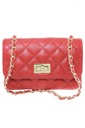 Women's leather clutch bag with a beautiful quilted motif. handbag made of quality Italian leather clutch bag for all the