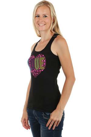 Women's modern tank top-boxer. Heart shaped application on the front of the application. Material: 95% cotton, 5%