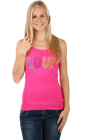 Women's modern tank top-boxer. Heart shaped application on the front of the application. Material: 95% cotton, 5%