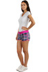 Sporty women's checkered mini shorts